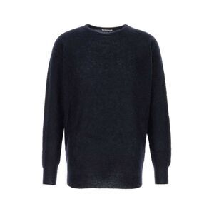Auralee Men Midnight Blue Alpaca Blend Sweater